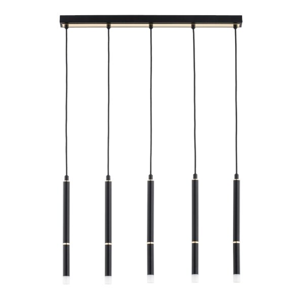Pendelleuchte 5-flammig Metall Schwarz G9 L:60 cm