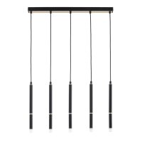 Pendelleuchte 5-flammig Metall Schwarz G9 L:60 cm