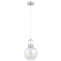 H&auml;ngelampe blendarm Glas Chrom E27 L:20 cm dekorativ