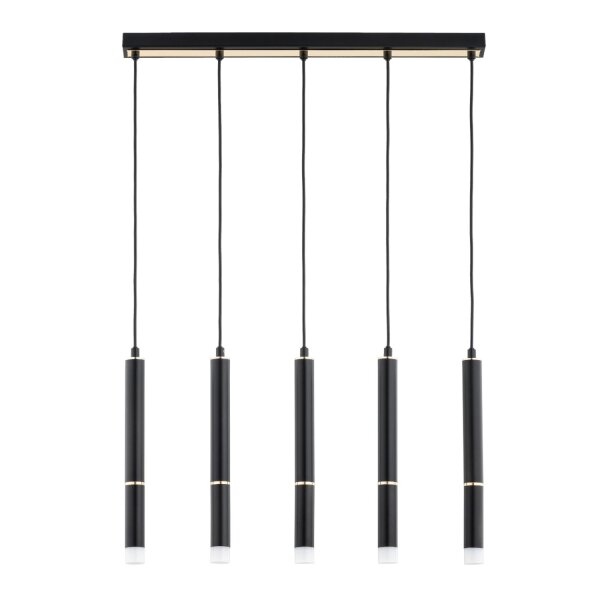 Pendelleuchte 5-flammig Schwarz G9 L:60 cm dekorativ