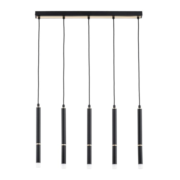 Pendelleuchte Metall Schwarz 5-flammig G9 L:60 cm