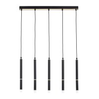 Pendelleuchte Metall Schwarz 5-flammig G9 L:60 cm