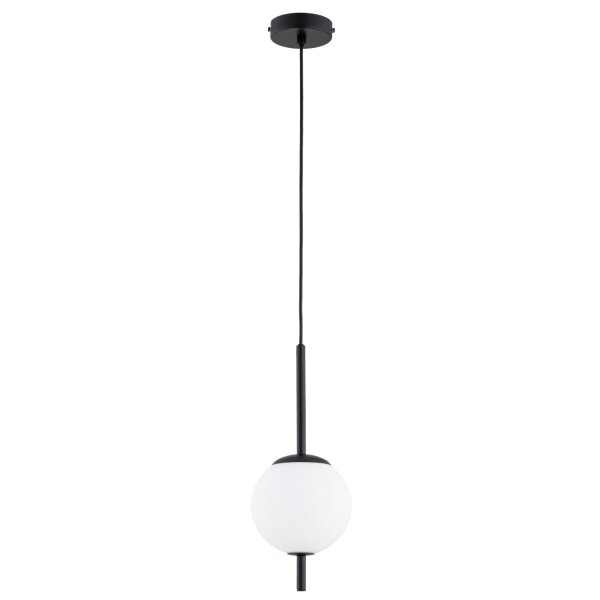 Hängelampe blendarm Glas Schwarz E14 L:15 cm Modern