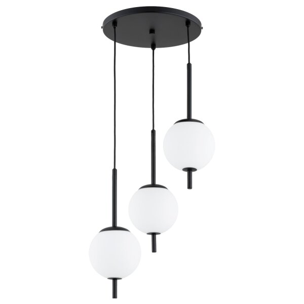 Pendelleuchte 3-flammig Glas Schwarz E14 L:41,9 cm