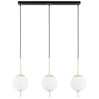 Pendelleuchte 3-flammig Glas Metall Schwarz E14 70 cm