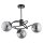 Deckenlampe 3-flammig Rauchglas Schwarz E14 L:52 cm
