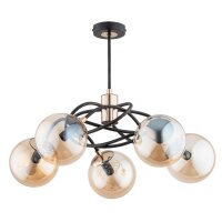 Deckenleuchte 5-flammig Schwarz Bernstein E14 B:54 cm