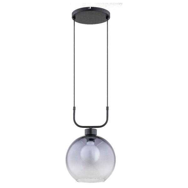 Pendelleuchte Rauchglas Schwarz E27 L:25 cm dekorativ
