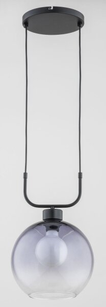 Pendelleuchte Rauchglas Schwarz E27 L:25 cm dekorativ