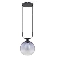 Pendelleuchte Rauchglas Schwarz E27 L:25 cm dekorativ