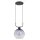 Pendelleuchte Rauchglas Schwarz E27 L:25 cm dekorativ