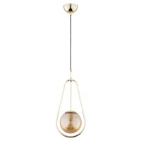 Hängelampe blendarm Glas Gold Bernstein E14 L:20 cm