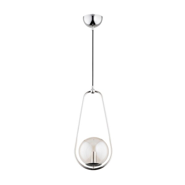 Hängelampe Glas Chrom Bernstein E14 L:18 cm wohnlich