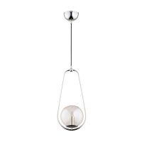 H&auml;ngelampe Glas Chrom Bernstein E14 L:18 cm wohnlich