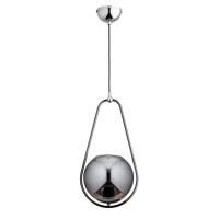 Pendelleuchte Rauchglas Chrom E27 L:22,5 cm wohnlich