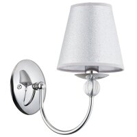 Wandleuchte Stoff Chrom E14 B:15 cm Modern dekorativ
