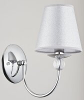 Wandleuchte Stoff Chrom E14 B:15 cm Modern dekorativ