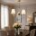 Deckenlampe Stoff Chrom E14 L:52 cm Modern dekorativ