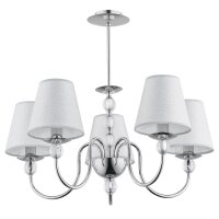 Deckenlampe 5-flammig Stoff Chrom E14 B:57 cm Modern