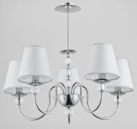 Deckenlampe 5-flammig Stoff Chrom E14 B:57 cm Modern