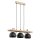 H&auml;ngelampe 3-flammig Holz Metall E27 L:60 cm Modern