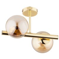 Deckenlampe 2-flammig Glas Gold Bernstein E14 L:38 cm