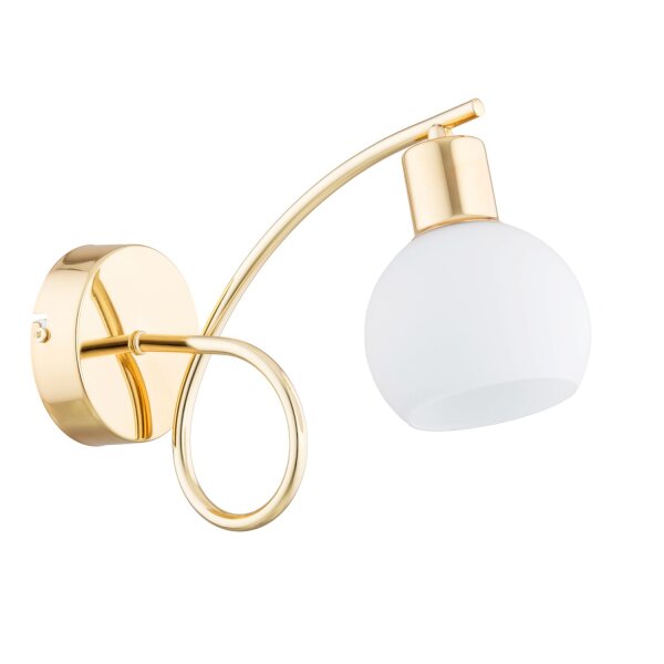Wandlampe blendarm Glas Weiß Gold E14 B:10 cm Modern