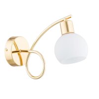Wandlampe blendarm Glas Wei&szlig; Gold E14 B:10 cm Modern