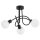 Deckenlampe 3-flammig Glas Schwarz Wei&szlig; E14 L:49 cm