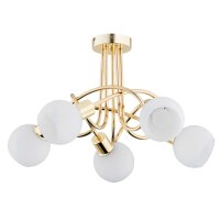 Deckenleuchte 5-flammig Glas Metall Gold E14 B:53 cm