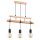 H&auml;ngelampe Holz Natur 3-flmg E27 L:60 cm Skandinavisch