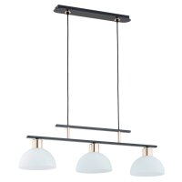 Pendelleuchte 3-flammig Glas Schwarz E27 L:85 cm