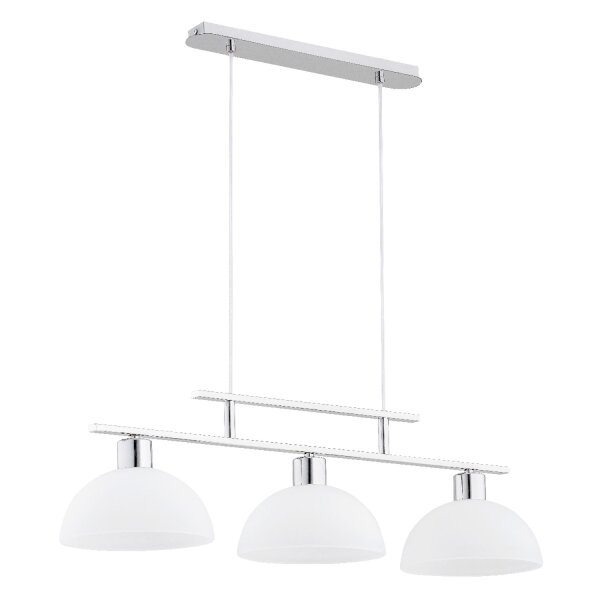 Hängelampe 3-flammig Glas Silber E27 L:85 cm Modern