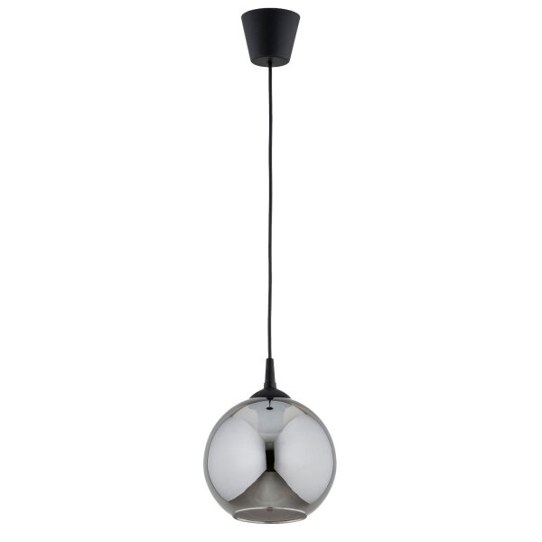 Hängelampe Rauchglas Schwarz E27 L:20 cm dekorativ