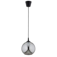 Hängelampe Rauchglas Schwarz E27 L:20 cm dekorativ