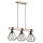 Hängelampe 3-flammig Holz E27 L:65 cm Skandinavisch