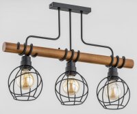 Deckenleuchte 3-flammig Holz Natur E27 H:48 cm Modern