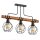 Deckenleuchte 3-flammig Holz Natur E27 H:48 cm Modern