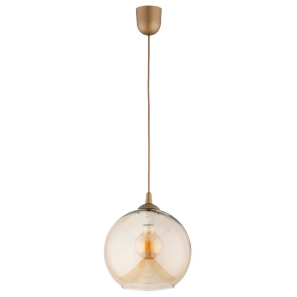 Pendelleuchte Glas Gold Bernstein E27 Ø25 cm Modern