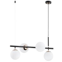 Pendelleuchte 4-flammig Glas Schwarz E14 L:71 cm