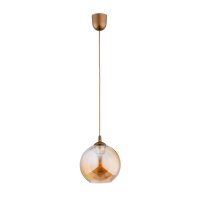 Pendelleuchte Glas Gold Bernstein E27 L:20 cm wohnlich