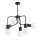 Deckenlampe Metall 6-flammig Schwarz E27 L:45 cm Retro