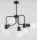 Deckenlampe Metall 6-flammig Schwarz E27 L:45 cm Retro