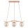 H&auml;ngelampe 3-flammig Holz Bernstein Natur E14 L:68 cm