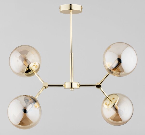 Deckenlampe 4-flammig Glas Gold Bernstein E14 B:38 cm