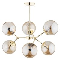 Deckenlampe 6-flammig Glas Gold Bernstein E14 H:51 cm