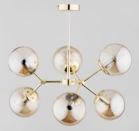 Deckenlampe 6-flammig Glas Gold Bernstein E14 H:51 cm