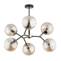 Deckenleuchte 6-flammig Schwarz Bernstein E14 L:58 cm