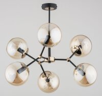 Deckenleuchte 6-flammig Schwarz Bernstein E14 L:58 cm