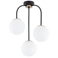 Deckenlampe 3-flammig Glas Schwarz Weiß E14 L:41 cm